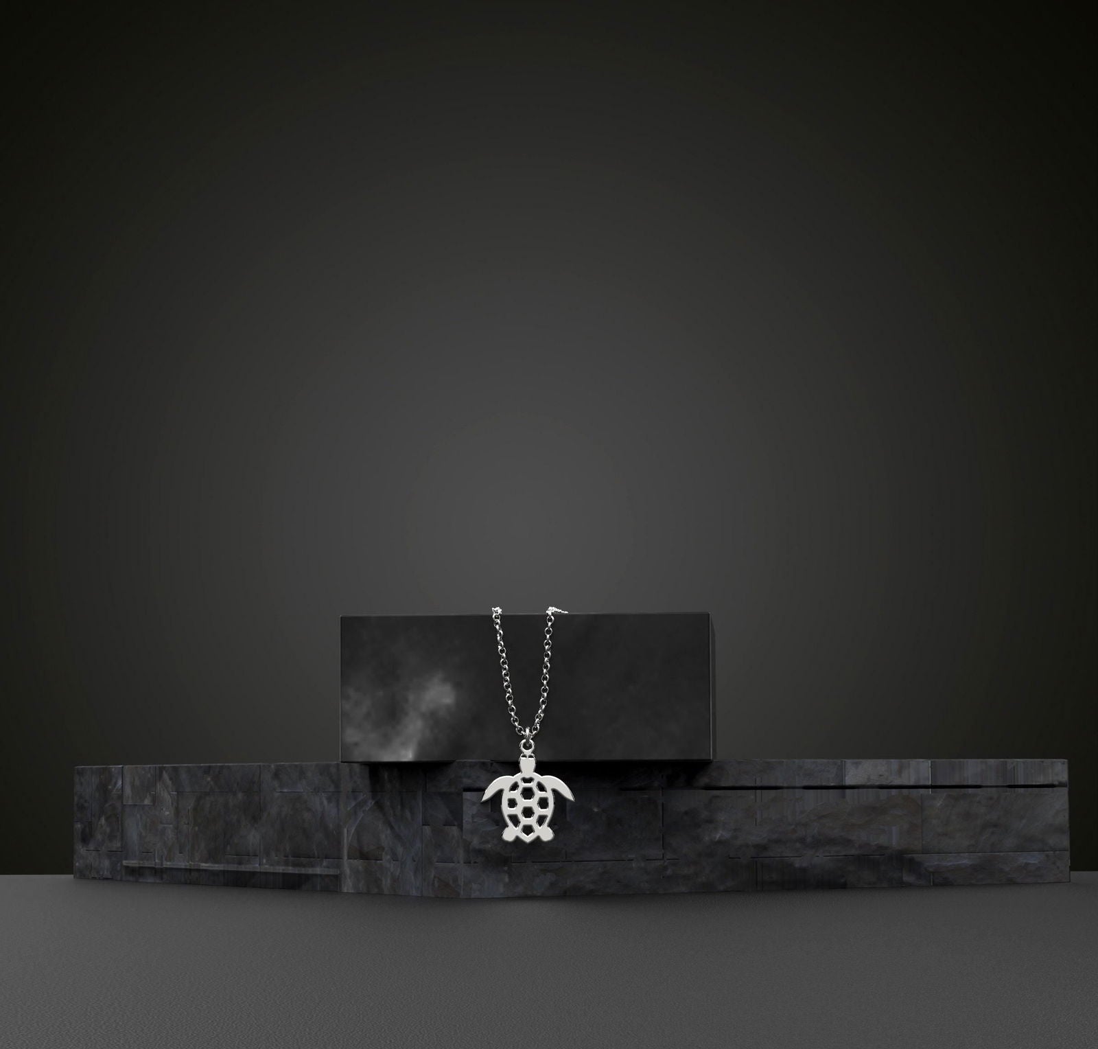 14k Gold Necklace Sea Turtle Pendant - InfinityJools