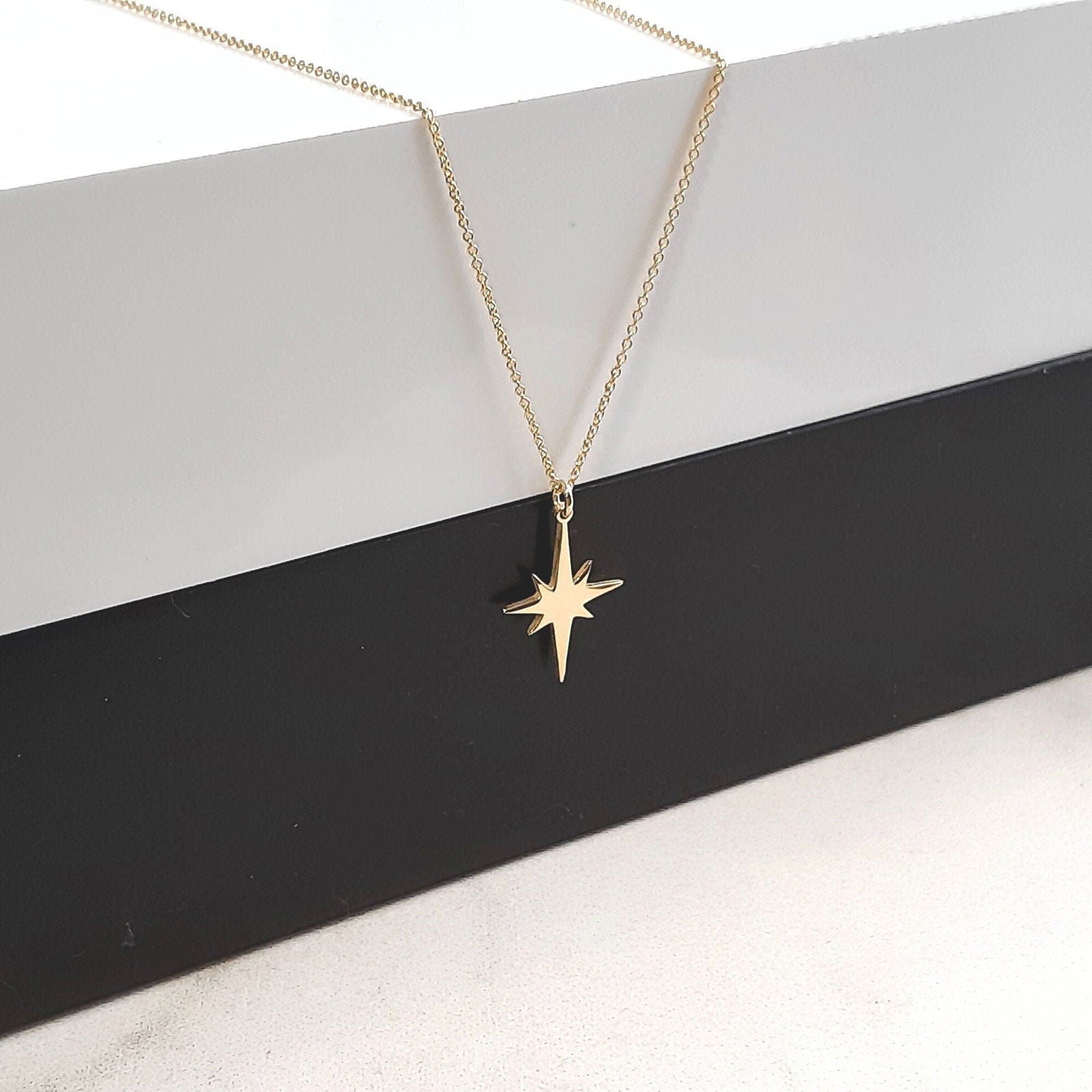 14K Solid Gold North Star Necklace - InfinityJools